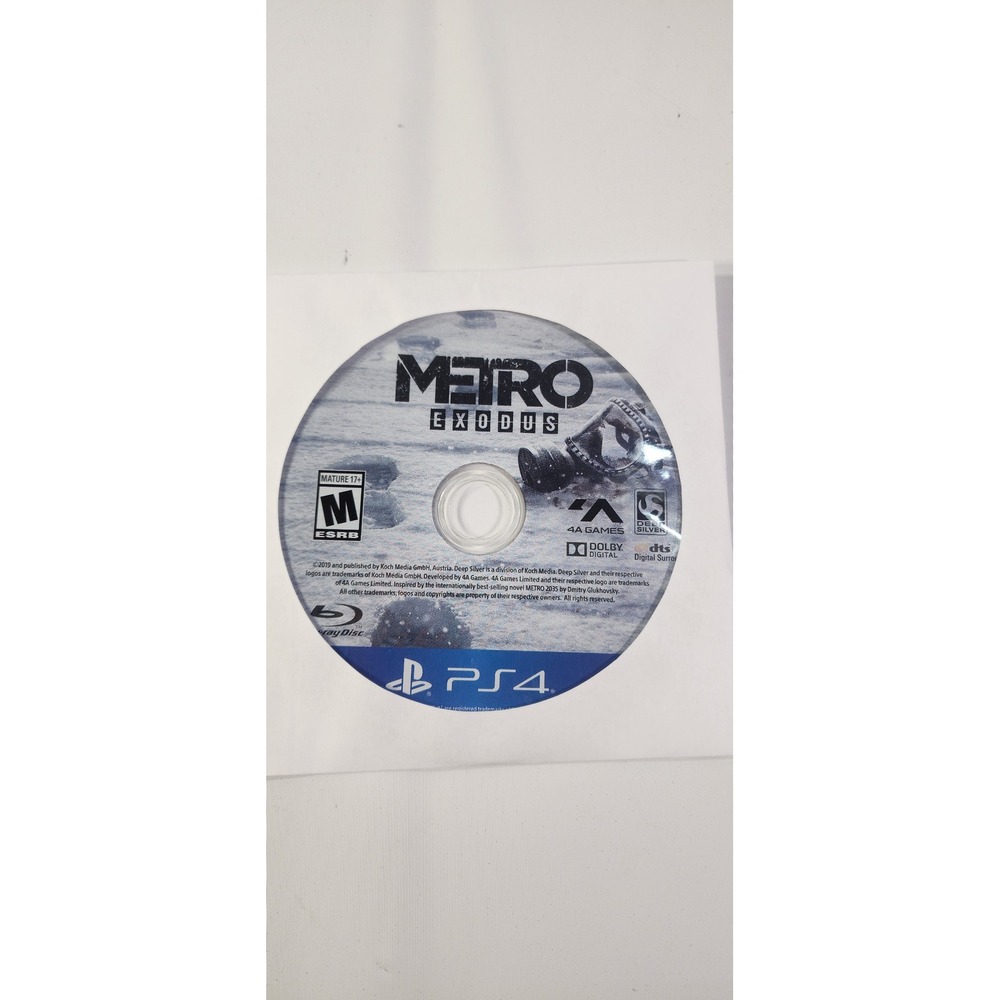 Metro Exodus Sony PlayStation 4 PS4 Video Game Disc Only Deep Silver 4A Games
